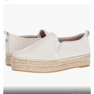 Sam Edelman Size 6 White Leather Carrin Platform Espadrille